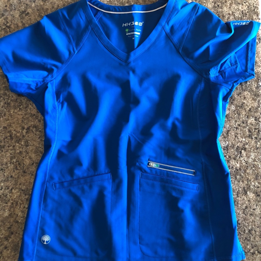 Royal blue scrub top